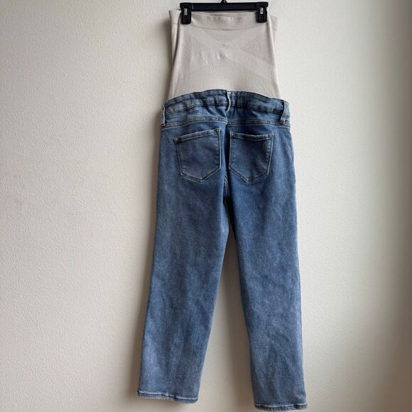 BLANQI Full Belly Support Maternity Light Solid Wash Cropped Jeans size 8 - Picture 5 of 7